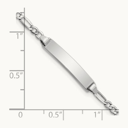 WG Semi-Solid Polished Figaro ID Bracelet, 14K