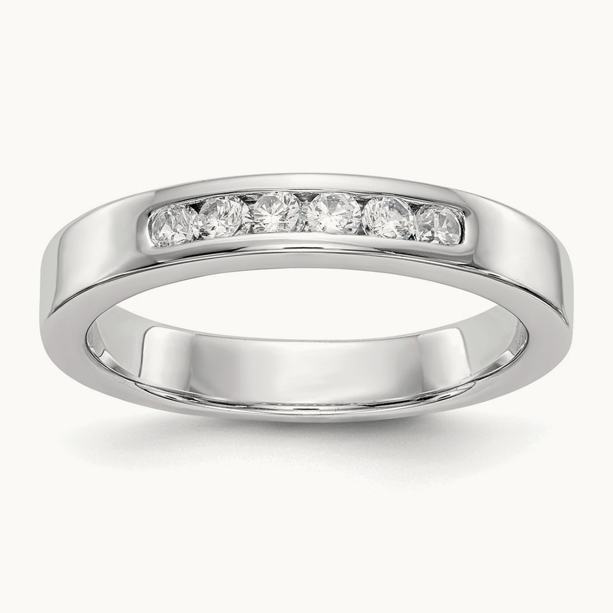 6- Stone Closed Channel Band Mounting, 2.1mm, 14K White Gold