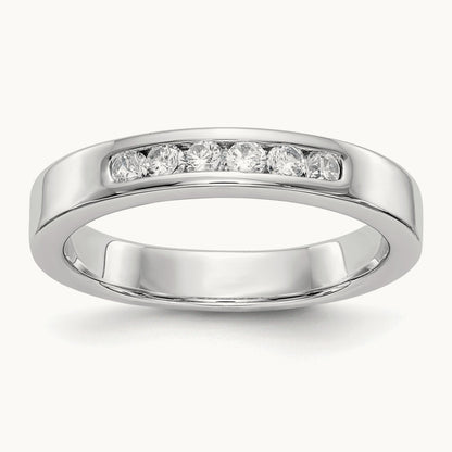 6- Stone Closed Channel Band Mounting, 2.1mm, 14K White Gold