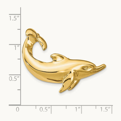 Dolphin with Tail Up Slide, 14K