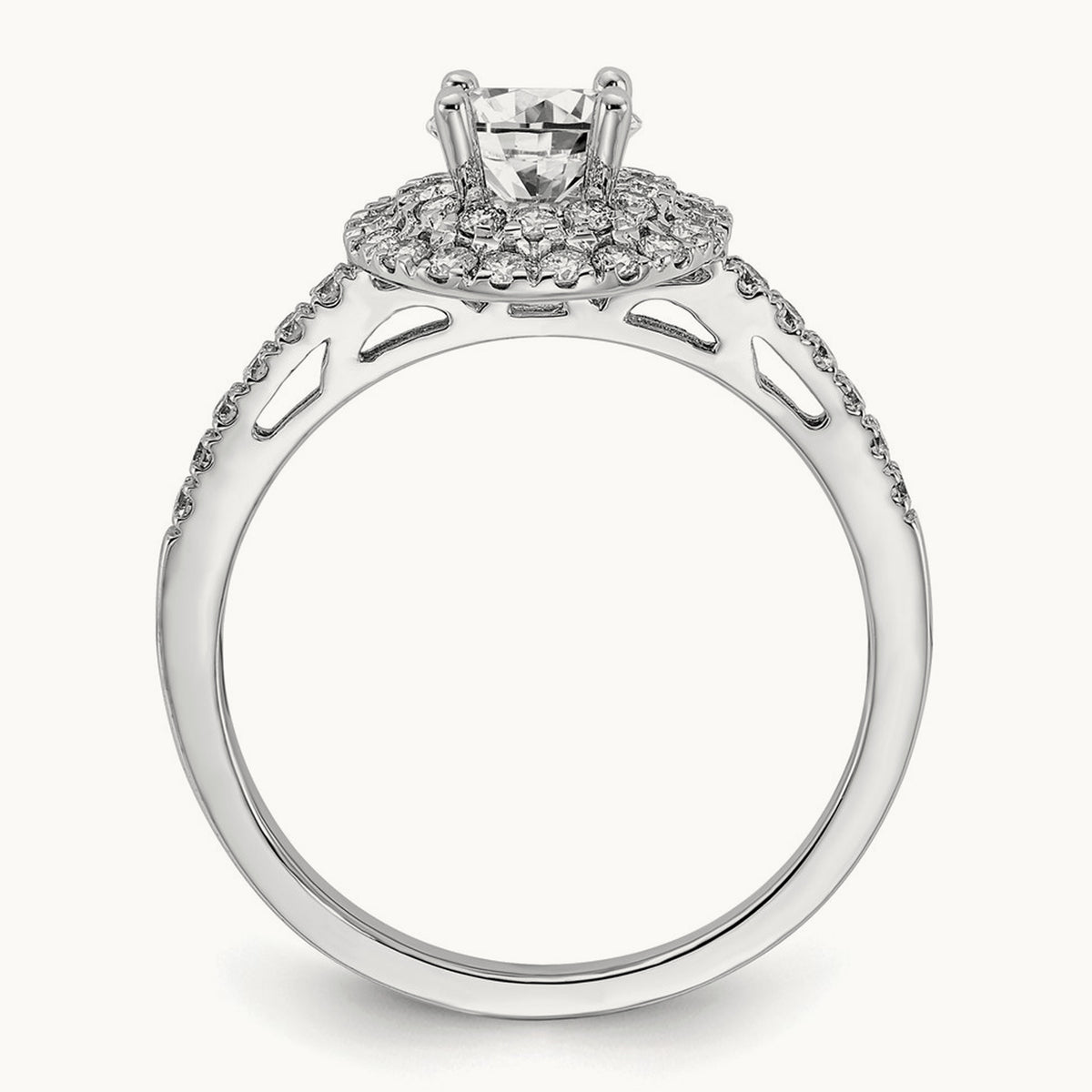 Double Halo Engagement Ring, 1.00 ct tw Lab-Grown Diamond