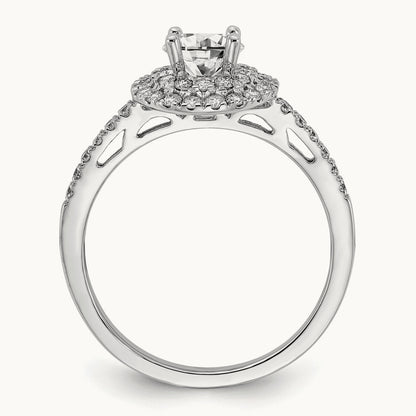 Double Halo Engagement Ring, 1.00 ct tw Lab-Grown Diamond