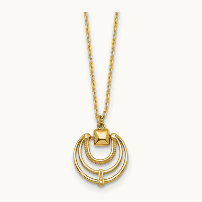 Polished and Textured 17 in Necklace, 14K
