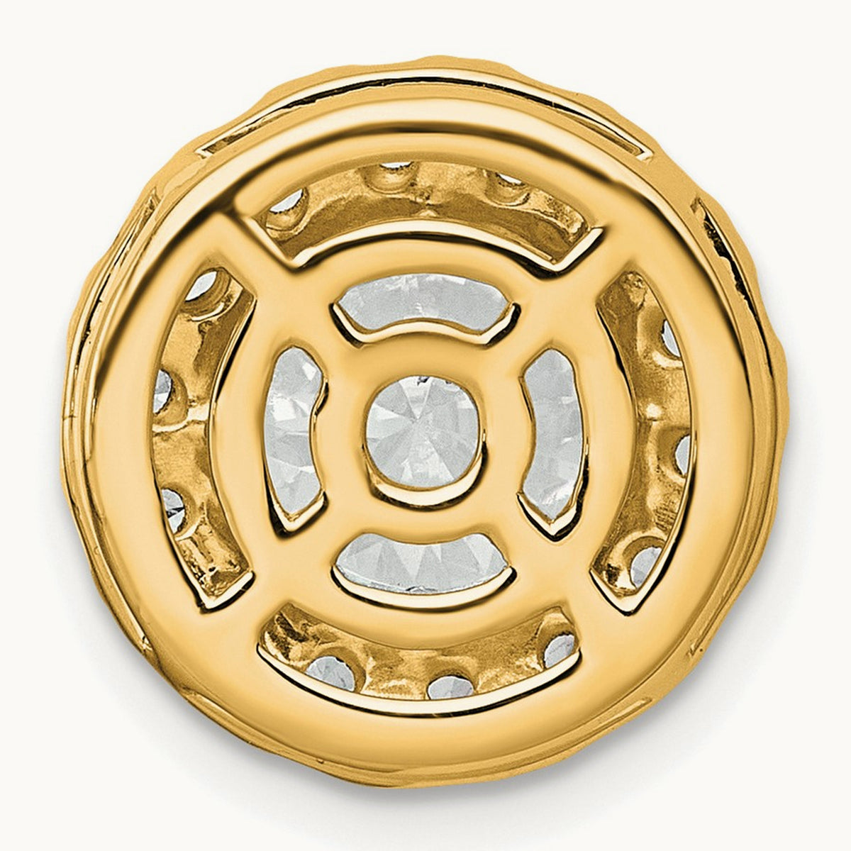 Round Halo Chain Slide Pendant, 0.25-5.00 ct tw Lab-Grown Diamond — 3 3/4 ct, 14K Yellow Gold