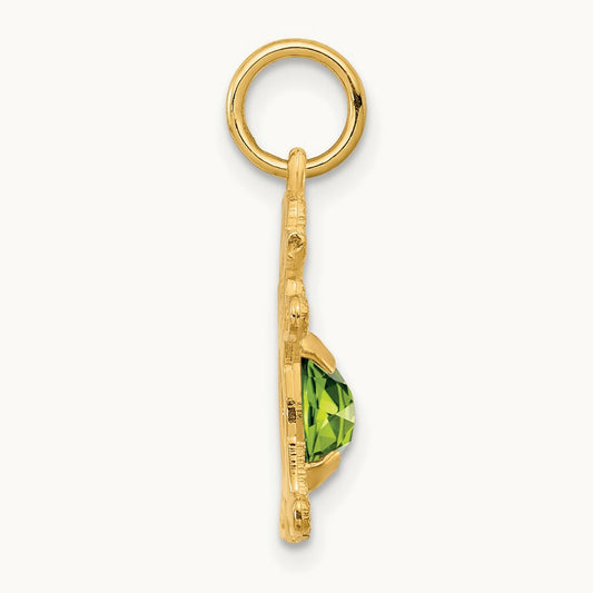 Girl 6x4 Oval Genuine Peridot-August — 14K Yellow Gold