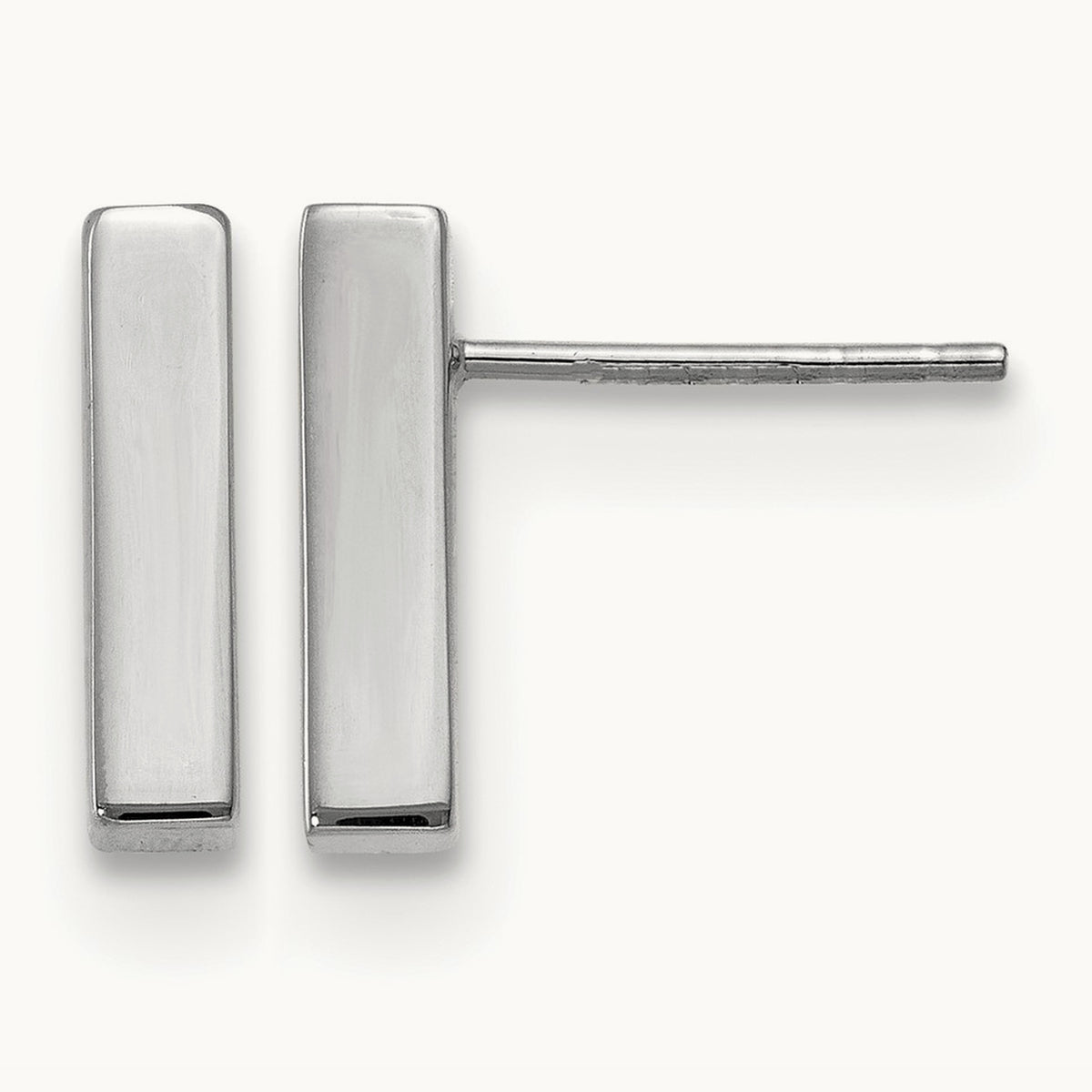 Polished Post Earrings — Leslie's — 10K White Gold