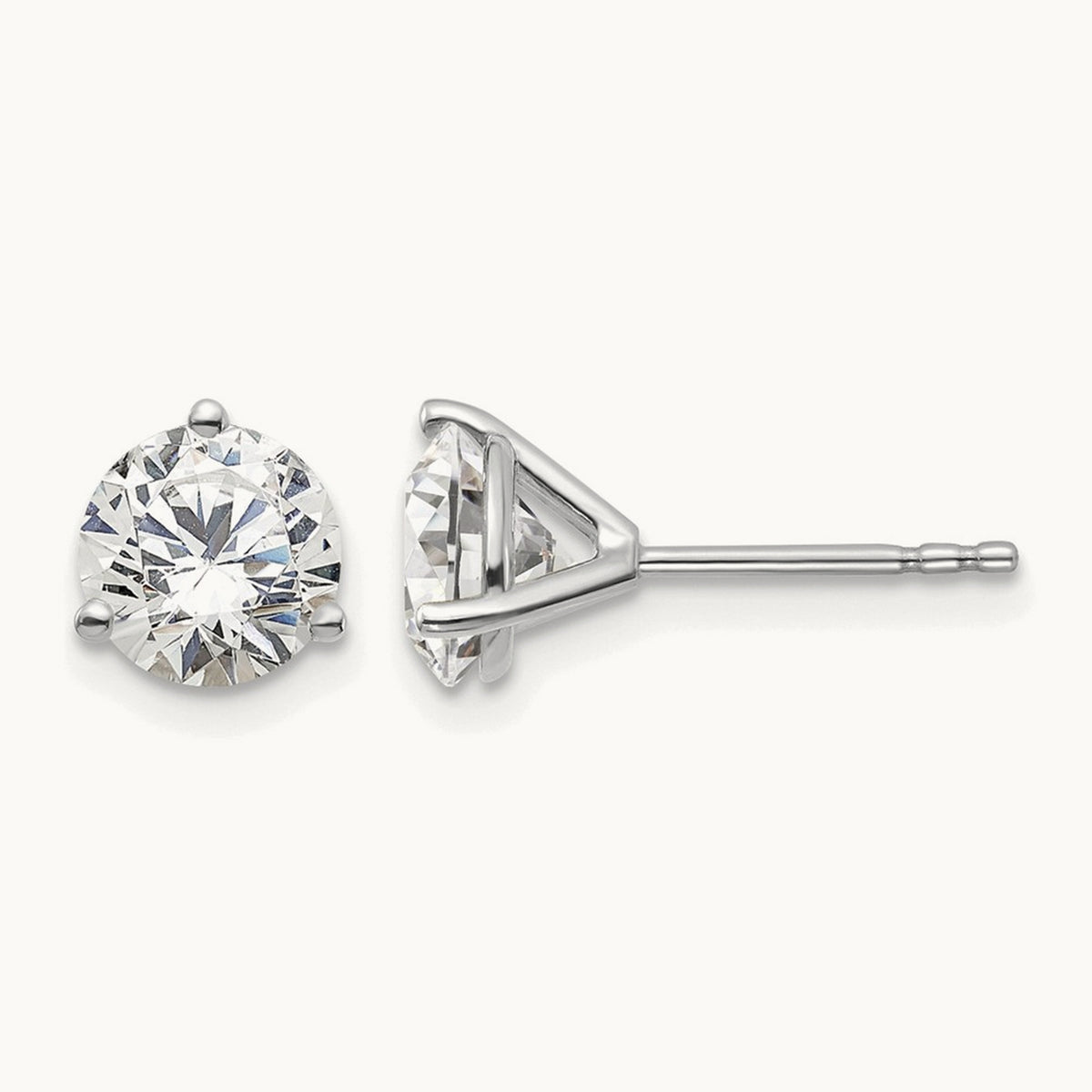 Round Stud Earrings, 0.10-6.00 ct tw Lab-Grown Diamond — 1 1/2 ct, Platinum