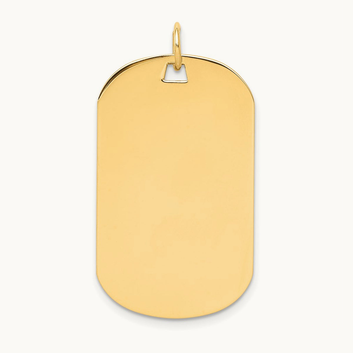 Plain .027 Gauge Engraveable Dog Tag Disc Charm — 14K Yellow Gold, 34mm