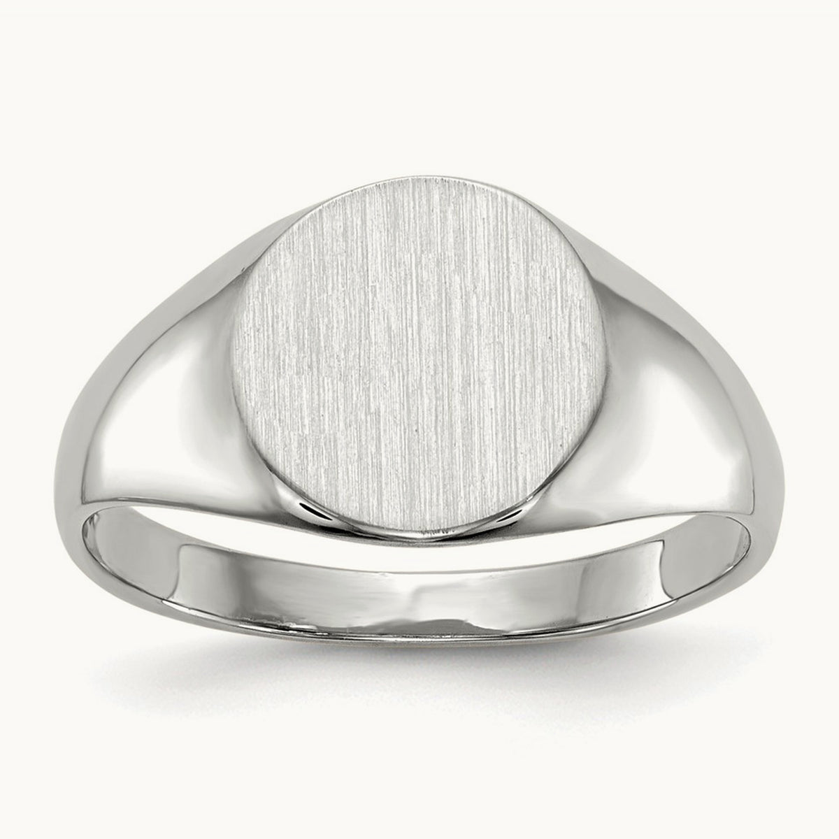 9.0x9. Closed Back Signet Ring, 5mm, 14K White Gold