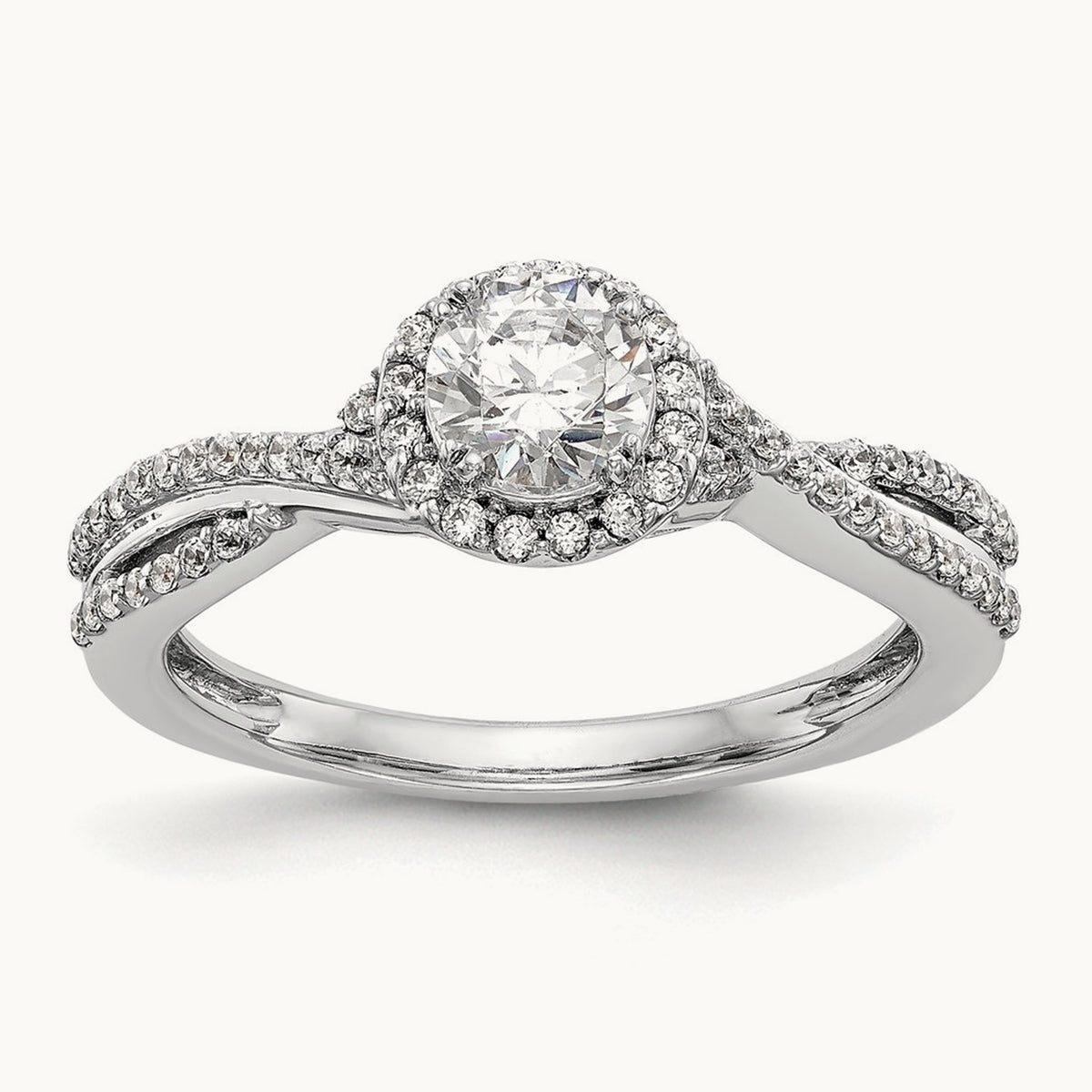 Round Semi-Mount Halo Engagement Ring, 0.25 ct tw