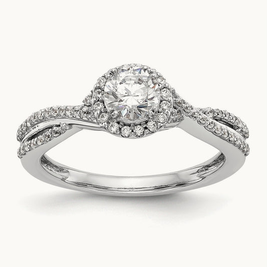 Round Semi-Mount Halo Engagement Ring, 0.25 ct tw