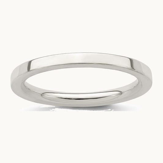 Sterling Silver 2mm Comfort Fit Flat Band