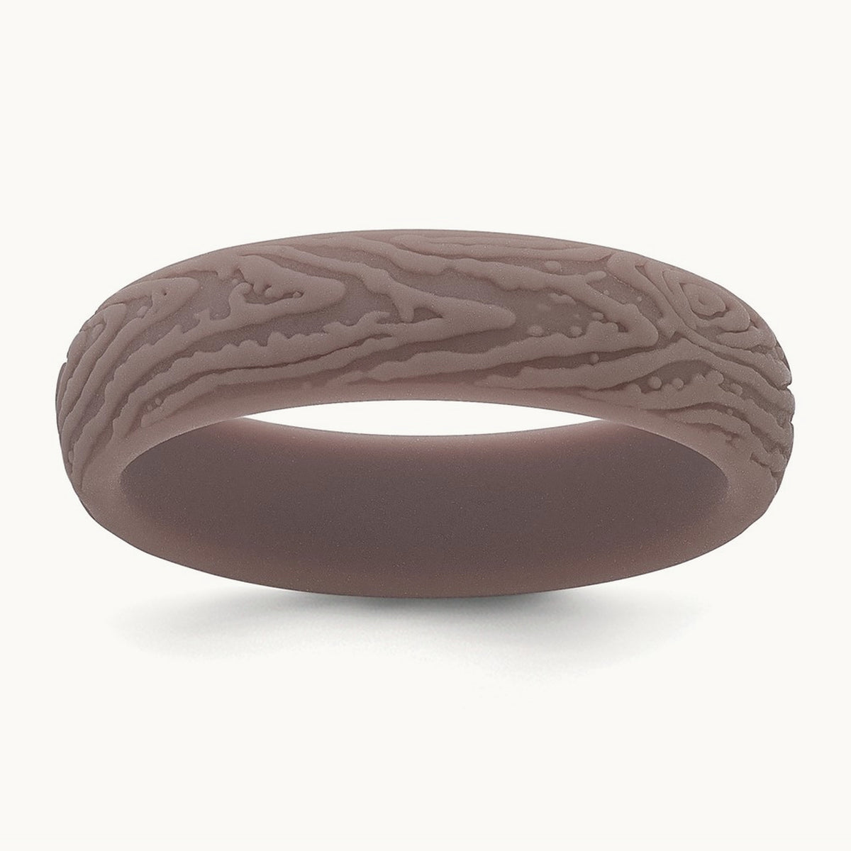 Silicone Light Brown 5.70mm Wood Grain Pattern Band