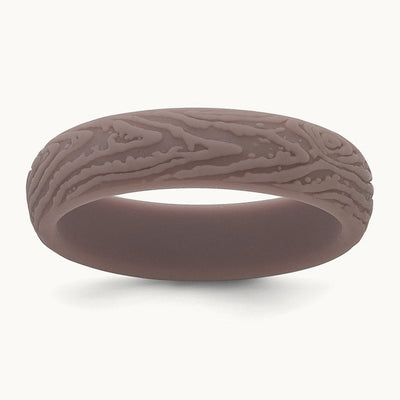 Silicone Light Brown 5.70mm Wood Grain Pattern Band