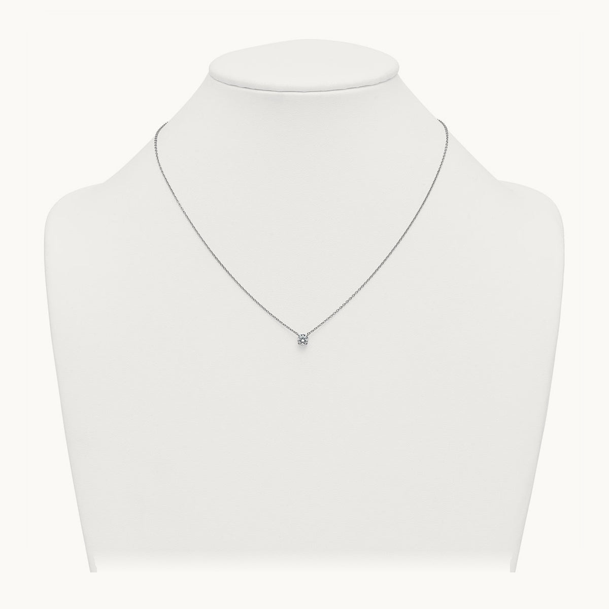 Four-Prong Solitaire Necklace, 0.50-4.00 ct tw Lab-Grown Diamond — 14K White Gold