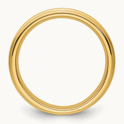 Milgrain Comfort Fit Band — 14K Yellow Gold, 3mm