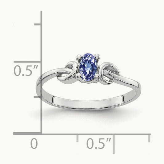 5x3mm Oval Tanzanite ring, 14K White Gold
