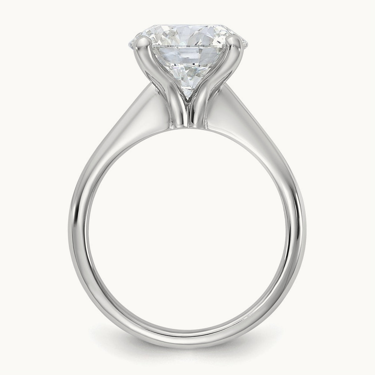 Round 8X Ring, 5.00 ct tw Lab-Grown Diamond — 14K White Gold