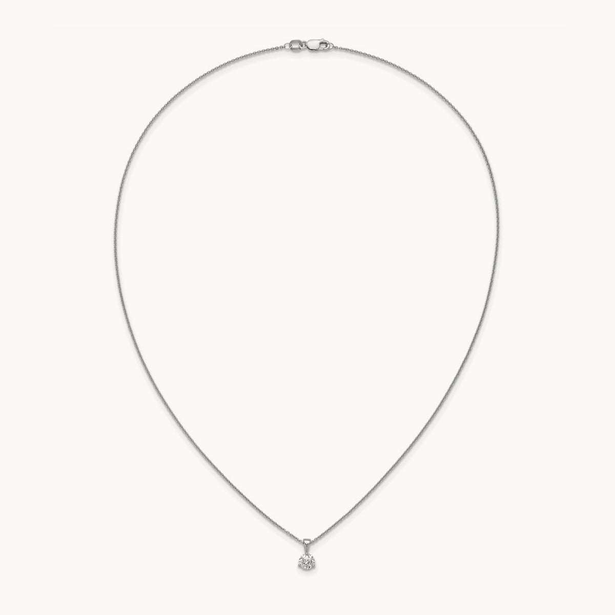 Solitaire Pendant Necklace, 1/5-1 ct Lab-Grown Diamond — 14K White Gold