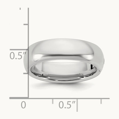 CLIQ Hinged Comfort Fit Wedding Band, 6mm, 14K White Gold