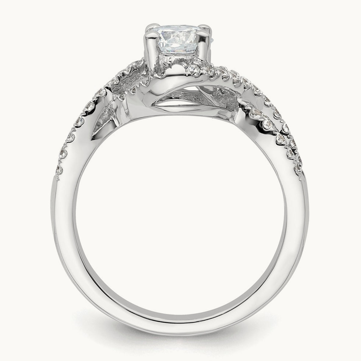 Round Semi-Mount Criss-Cross Engagement Ring, 0.50 ct tw