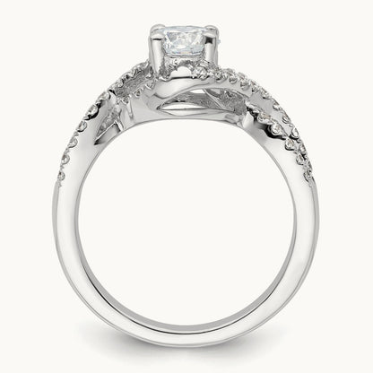 Round Semi-Mount Criss-Cross Engagement Ring, 0.50 ct tw
