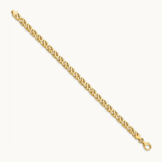 Hand-polished Fancy Link Bracelet, 6.1mm, 14K
