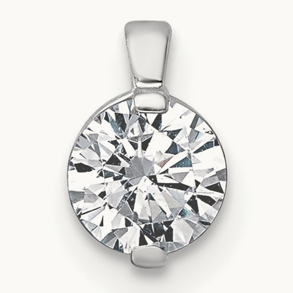 Round Bezel Set Chain Slide Pendant, 0.50 ct tw Lab-Grown Diamond