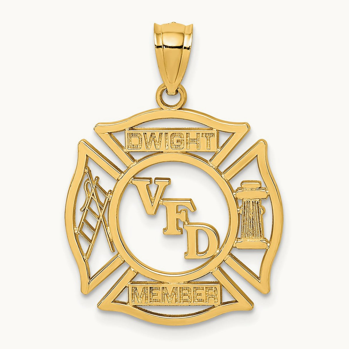 VFD DWIGHT MEMBER In Shield Charm, 14K