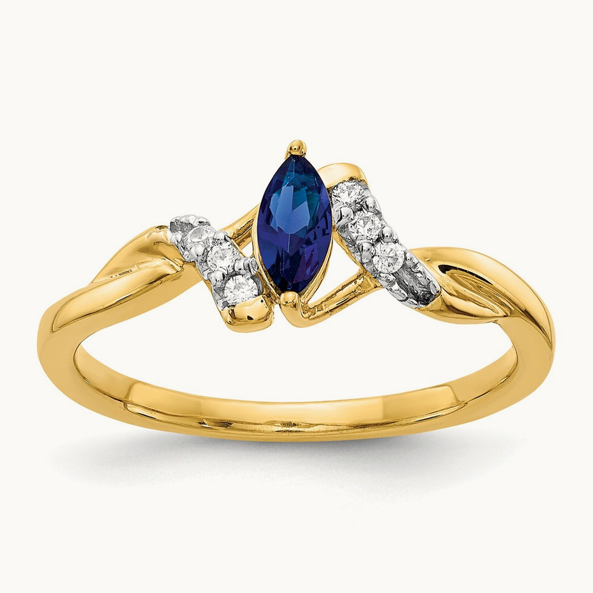 Diamond and Marquise Sapphire Ring — photo set