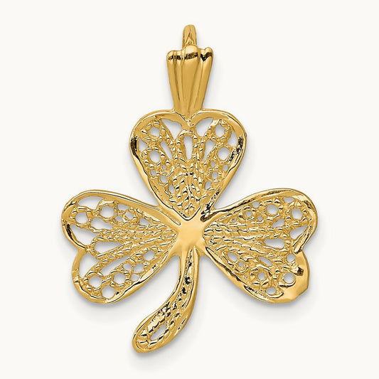 Filigree Shamrock Charm, 14K