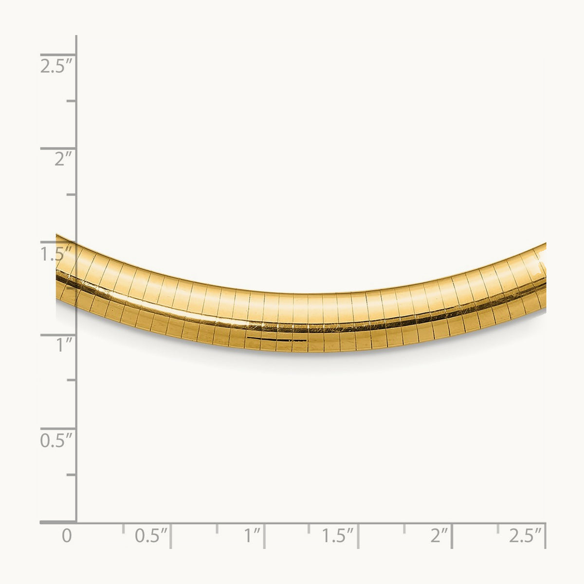 Domed Omega Necklace — 14K Yellow Gold, 18mm, 8mm