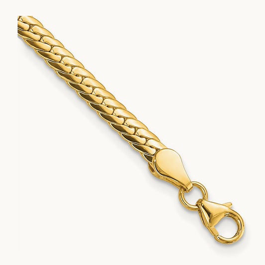 Polished 7in Fancy Link Bracelet, 14K