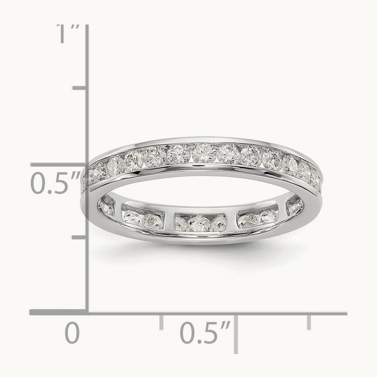 Polished Channel Set Diamond Eternity Band, 1.00 ct tw — 14K White Gold
