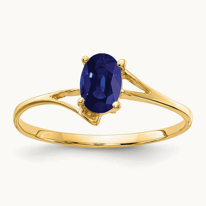 6x4mm Oval Sapphire ring, 14K