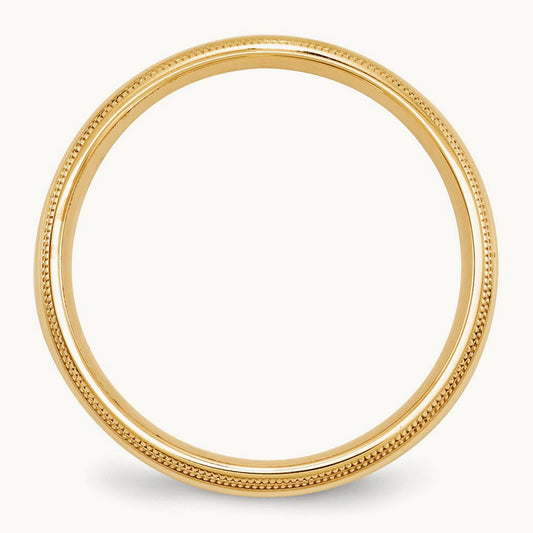 Double Milgrain Comfort Fit Band, 5mm, 10K Yellow Gold