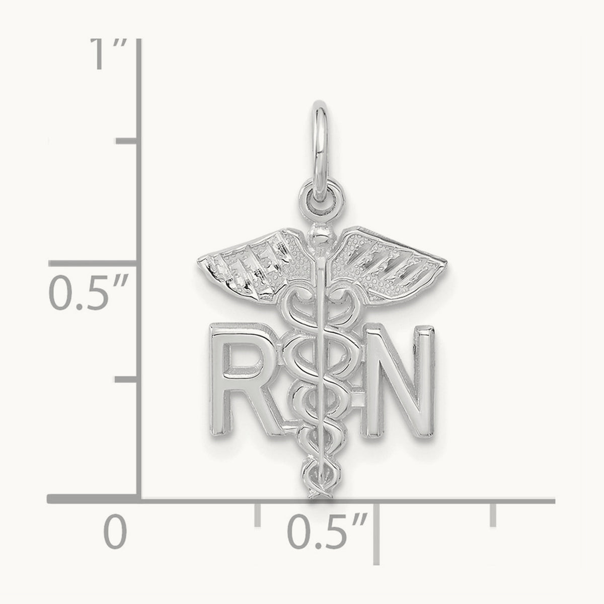 RN Nurse Charm — 14K White Gold, 26mm