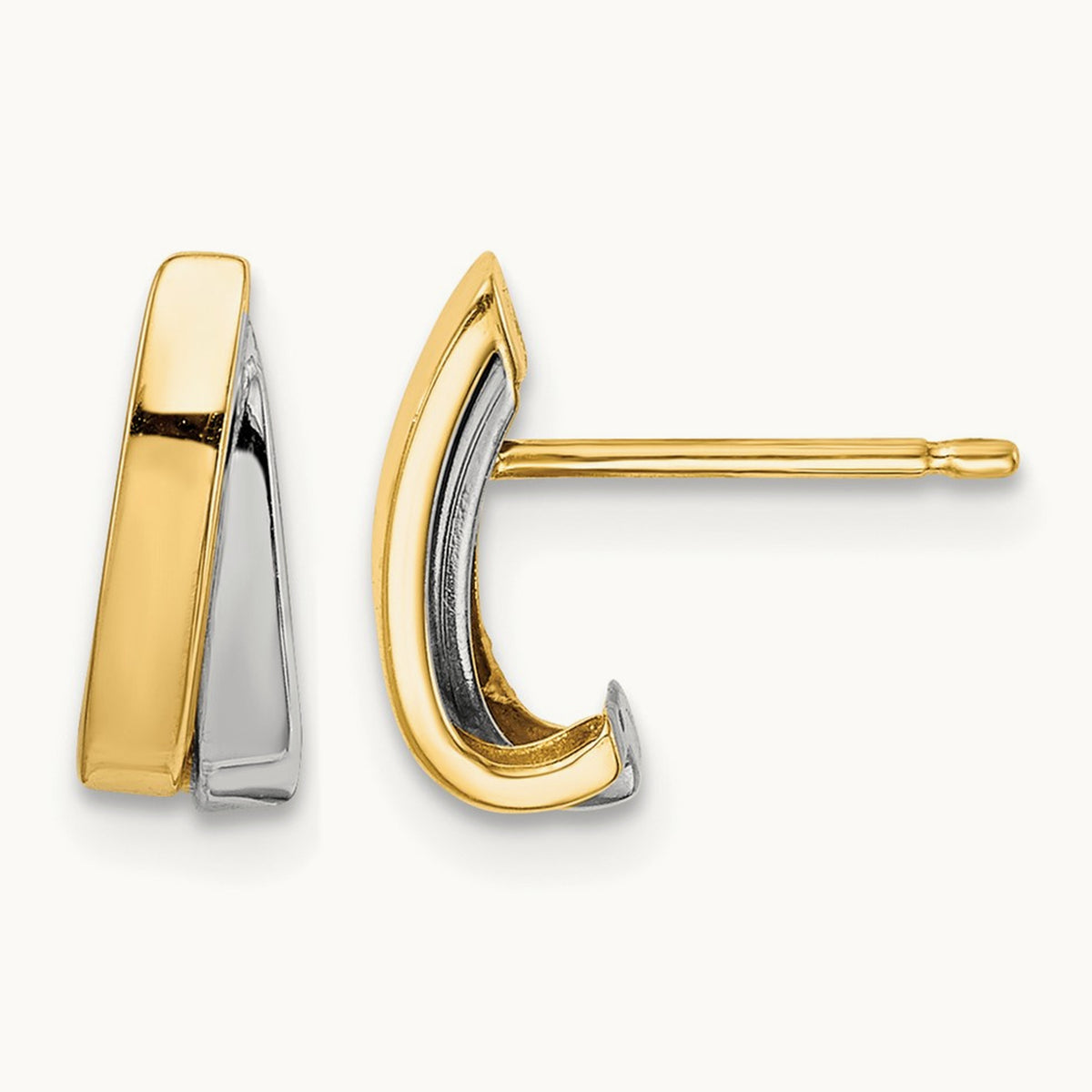 Post Earrings with rhodium — 9.9mm