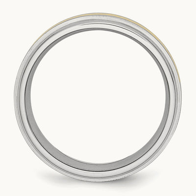 Cobalt 14k Gold Inlay Satin and Polished 8mm Band