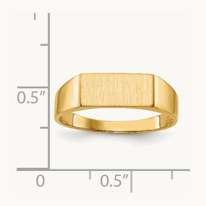 12.0x5. Open Back Signet Ring, 5mm, 14K