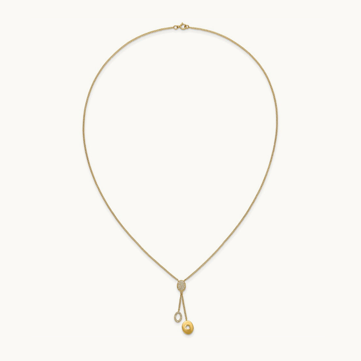 Diamond Circles 18 inch Dangle Necklace, 14K