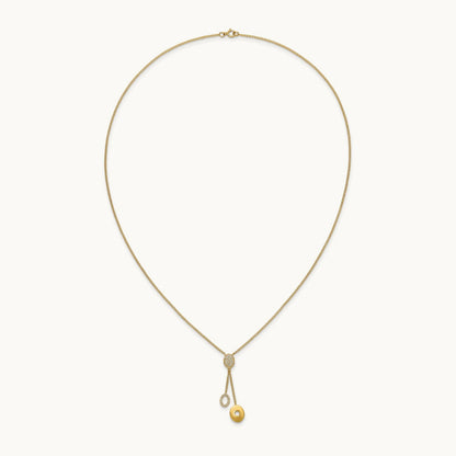Diamond Circles 18 inch Dangle Necklace, 14K