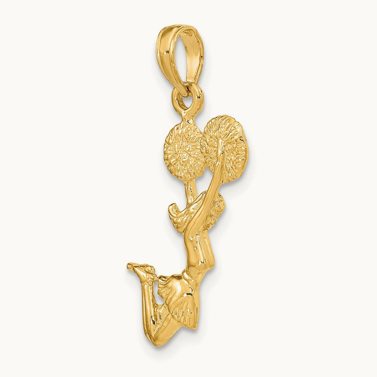 3-D Jumping Cheerleader Charm, 14K