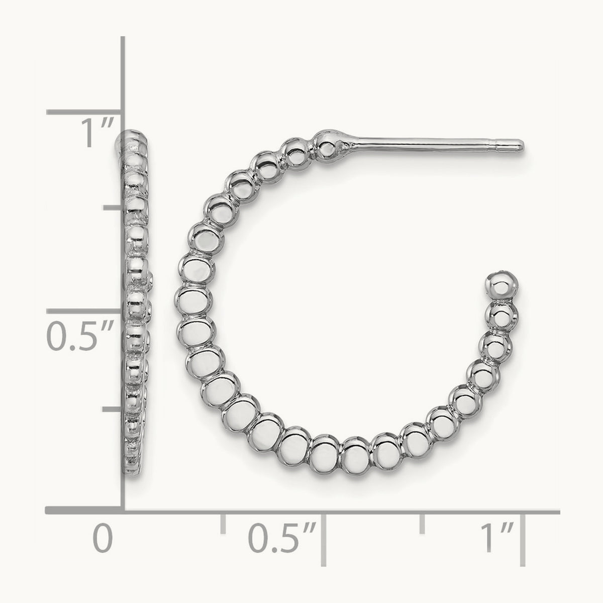Polished J-Hoop Earrings — Leslie's — 21.5mm
