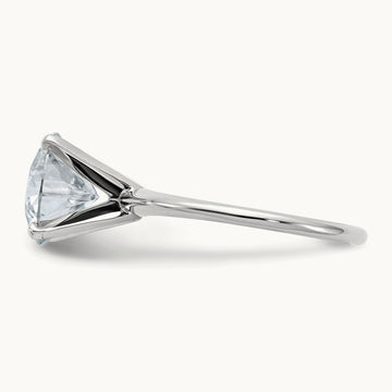 Round Solitaire Engagement Ring, 3.00 ct tw Lab-Grown Diamond — 14K White Gold