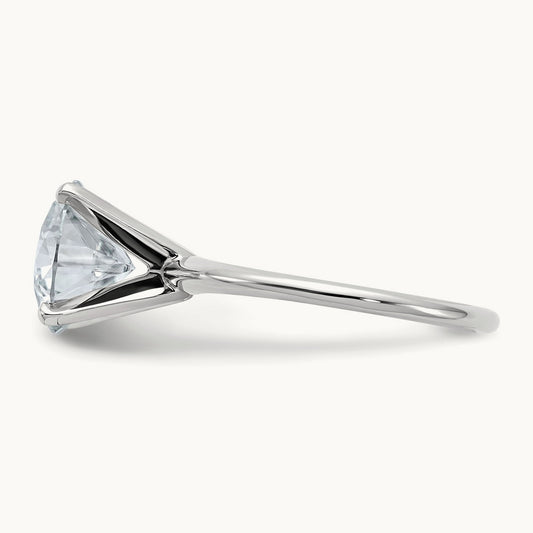 Round Solitaire Engagement Ring, 3.00 ct tw Lab-Grown Diamond — 14K White Gold
