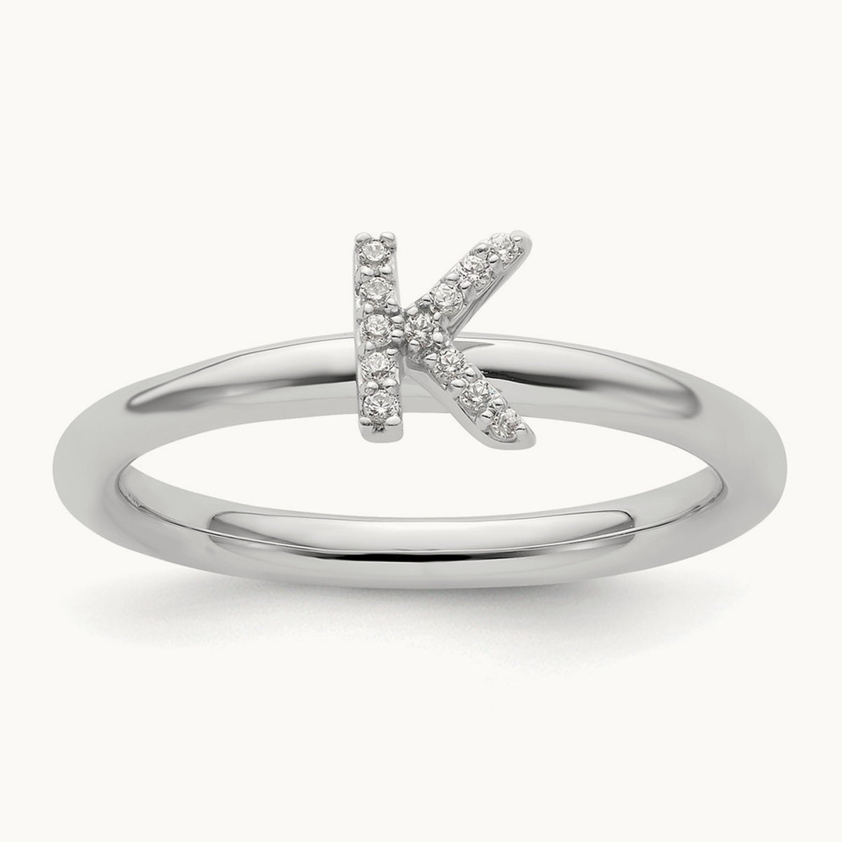 Stackable Diamond Ring — 14K White Gold, K