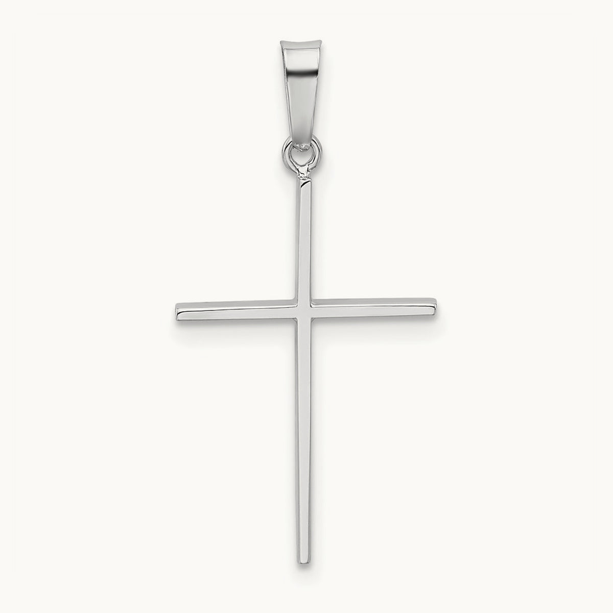 Cross Charm, 14K White Gold