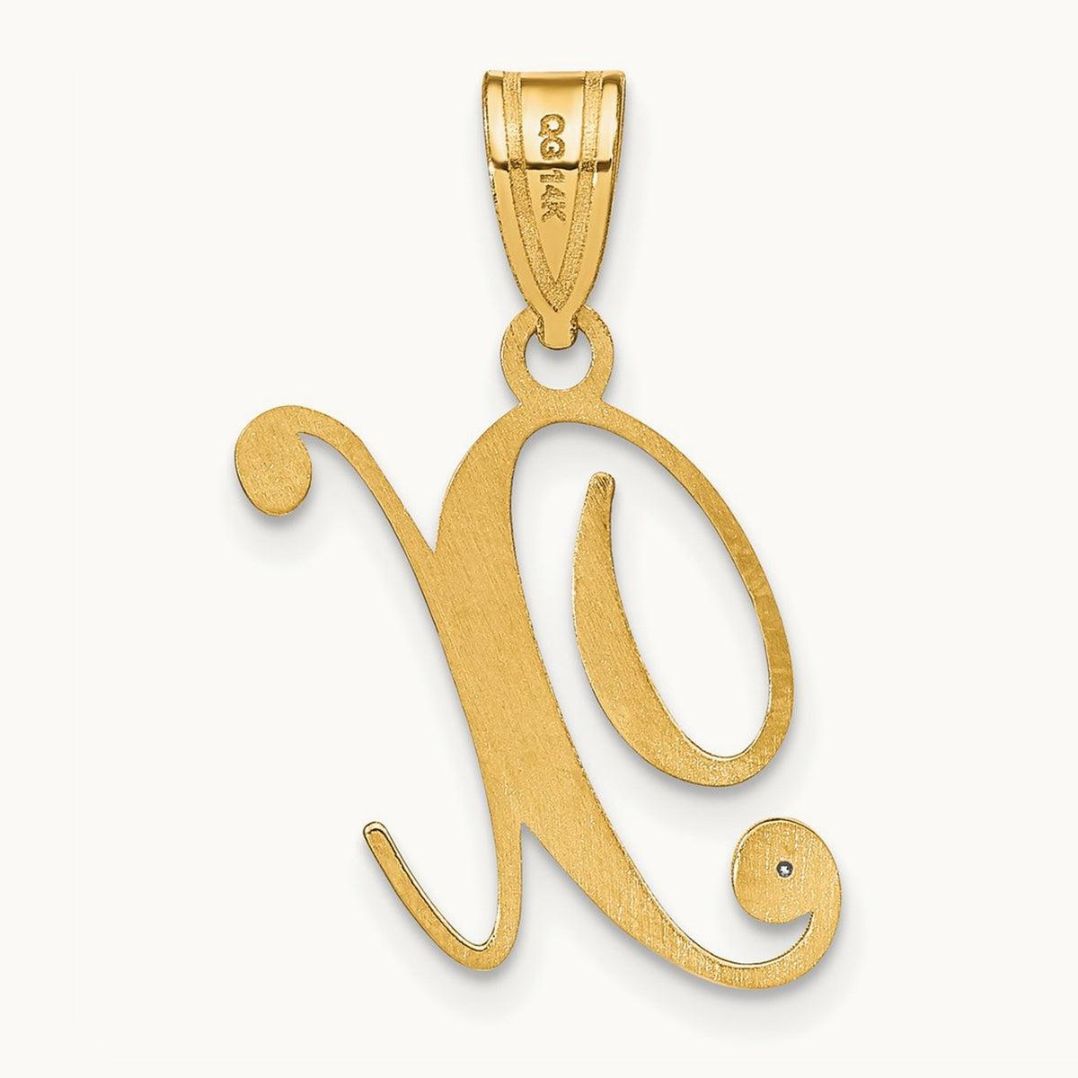 Script Initial Pendant with Diamond — X