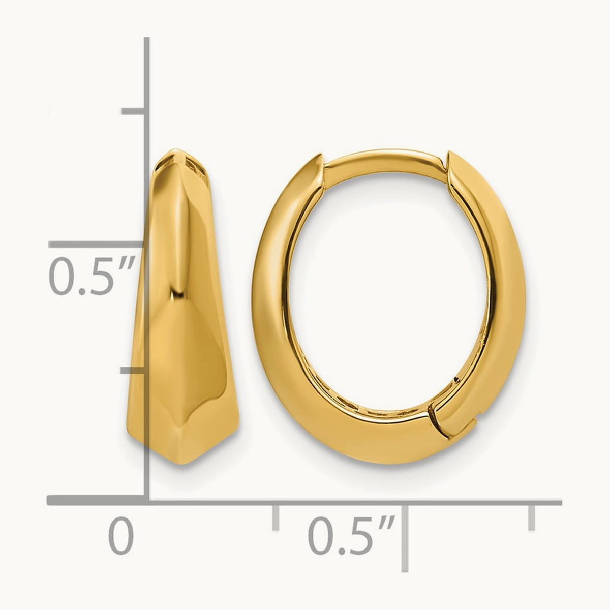 Polished Hinged Hoop Earrings, 14K — Leslie's